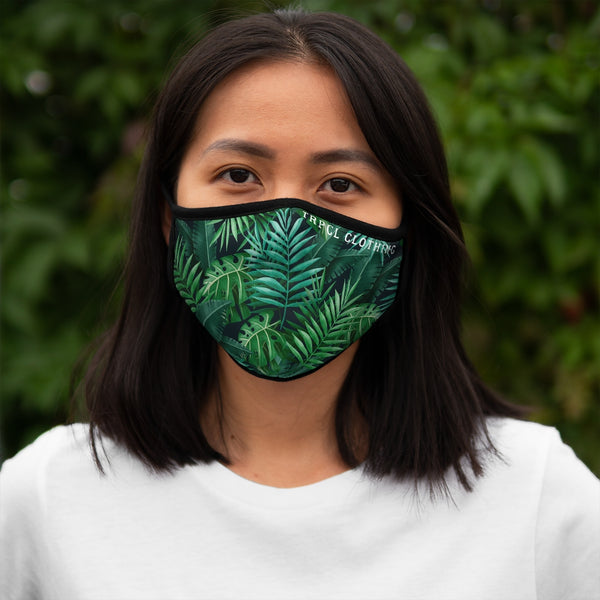 Tropical Leaves Fitted Face Mask
