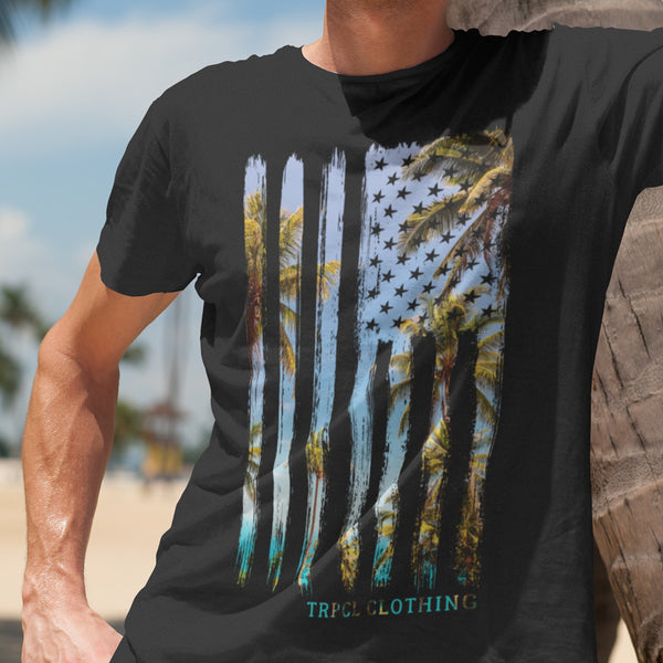 Tropical US Flag T-Shirt