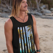 Load image into Gallery viewer, Tropical US Flag Tank Top: patriotism with fresh air and good style