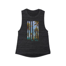 Load image into Gallery viewer, Women&#39;s Tropical US Flag Muscle Tank
