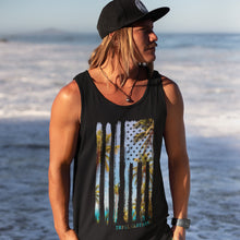 Load image into Gallery viewer, Tropical US Flag Tank Top: patriotism with fresh air and good style
